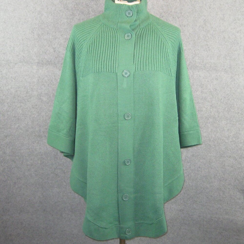Argee Women's Poncho Cardigan Sweater Green O/S NWT